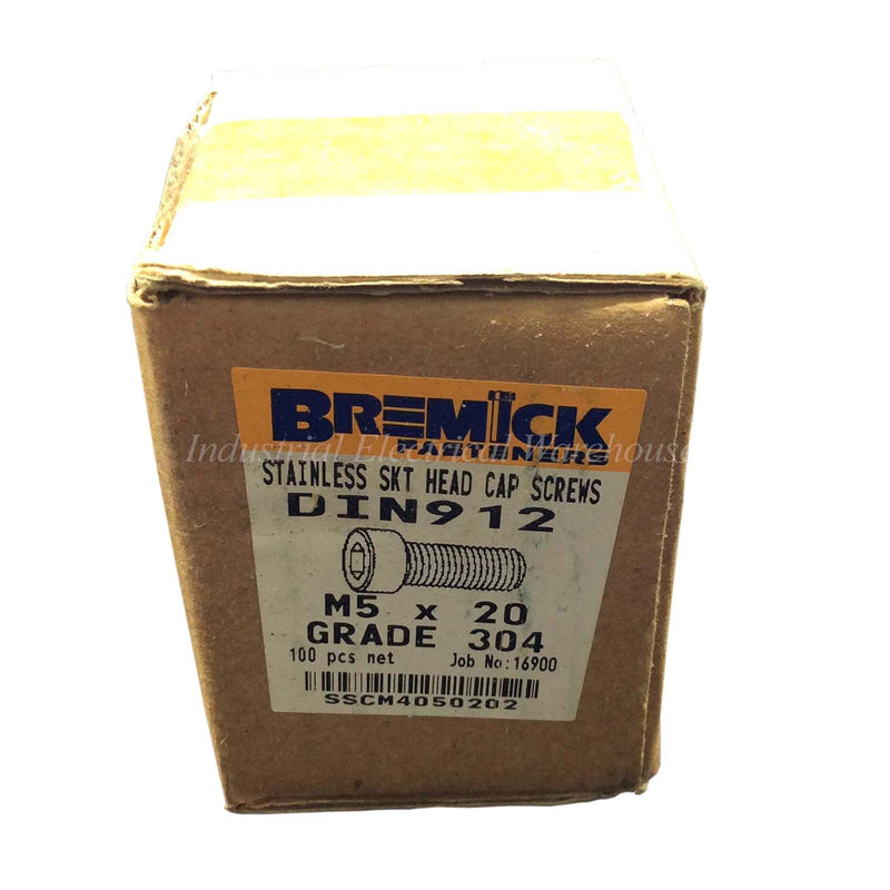Bremick 304 Stainless Steel Socket Head Cap Screws M5x20 SSCM4050202 Qty 100