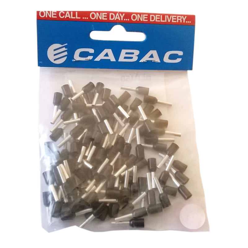 CABAC Terminal Bootlace Pin 1.5mm² 415V Black BLP150 100