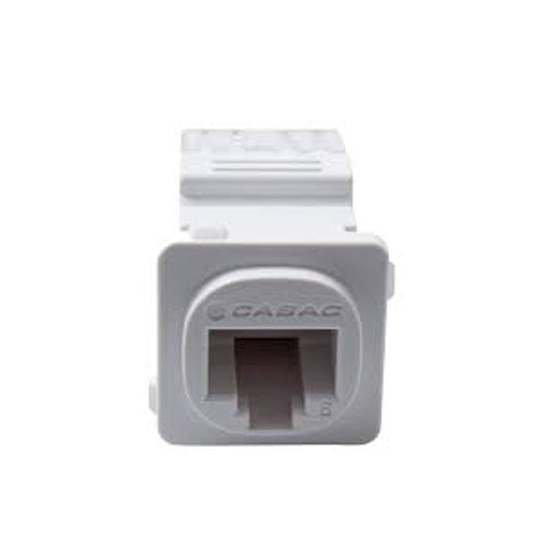 CABAC Jack Shuttered Cat6 RJ45 K/110 Clipsal Style White J6/10