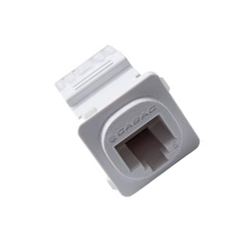 CABAC Jack Shuttered Cat6 RJ45 K/110 Clipsal Style White J6/10