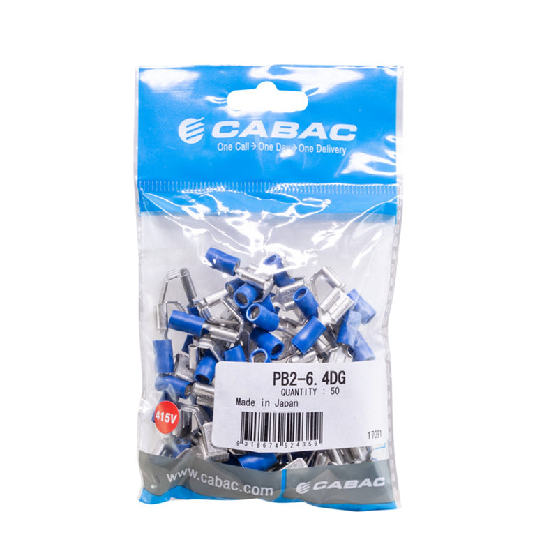 CABAC Terminal Quick Connector Blue 1 to 2.6mm² 415V PB2-6.4DG Qty 50