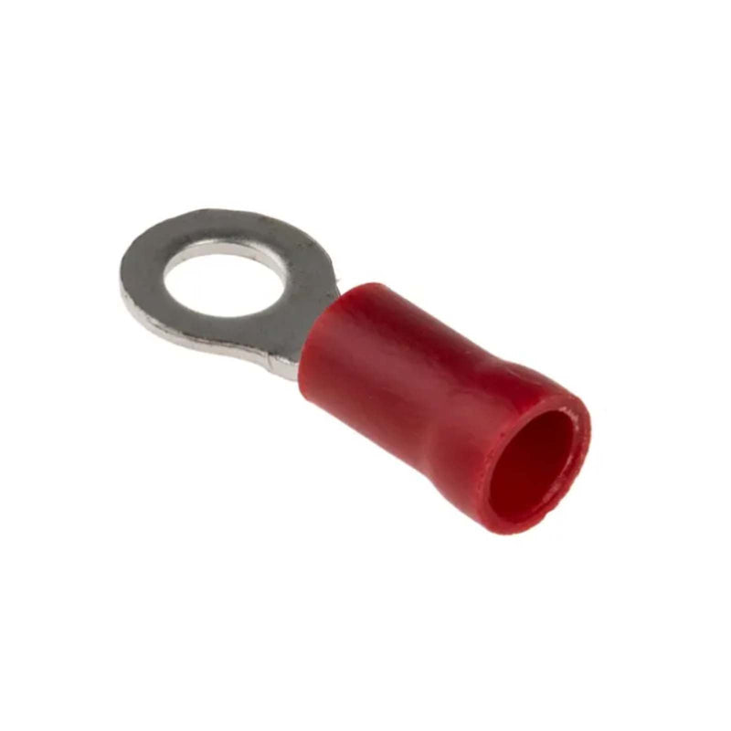 CABAC Terminal Ring Single Grip 4mm Hole 0.5 to 1.6mm² 415V Red RT1.25-4 100pcs