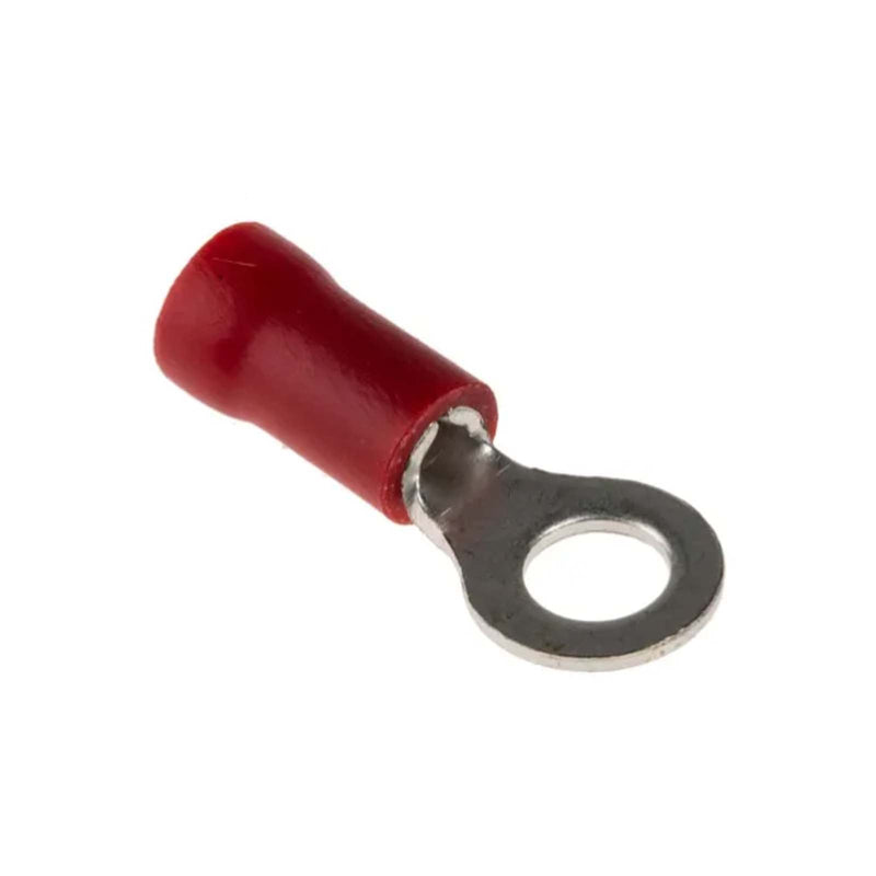 CABAC Terminal Ring Single Grip 4mm Hole 0.5 to 1.6mm² 415V Red RT1.25-4 100pcs