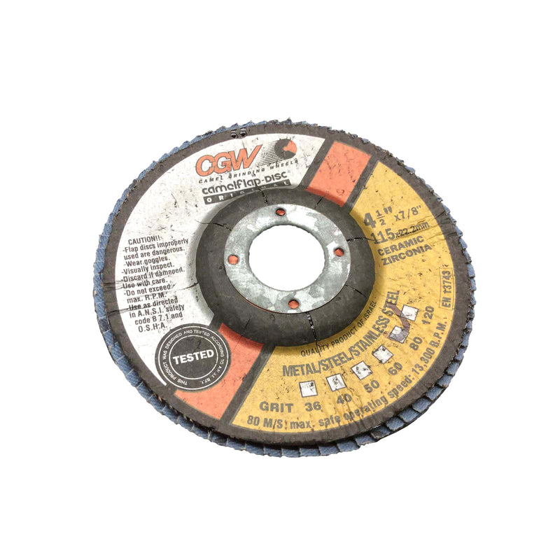 CGW Camel Flap Disc Ceramic Zirconia 80-Grit 115x22.2mm
