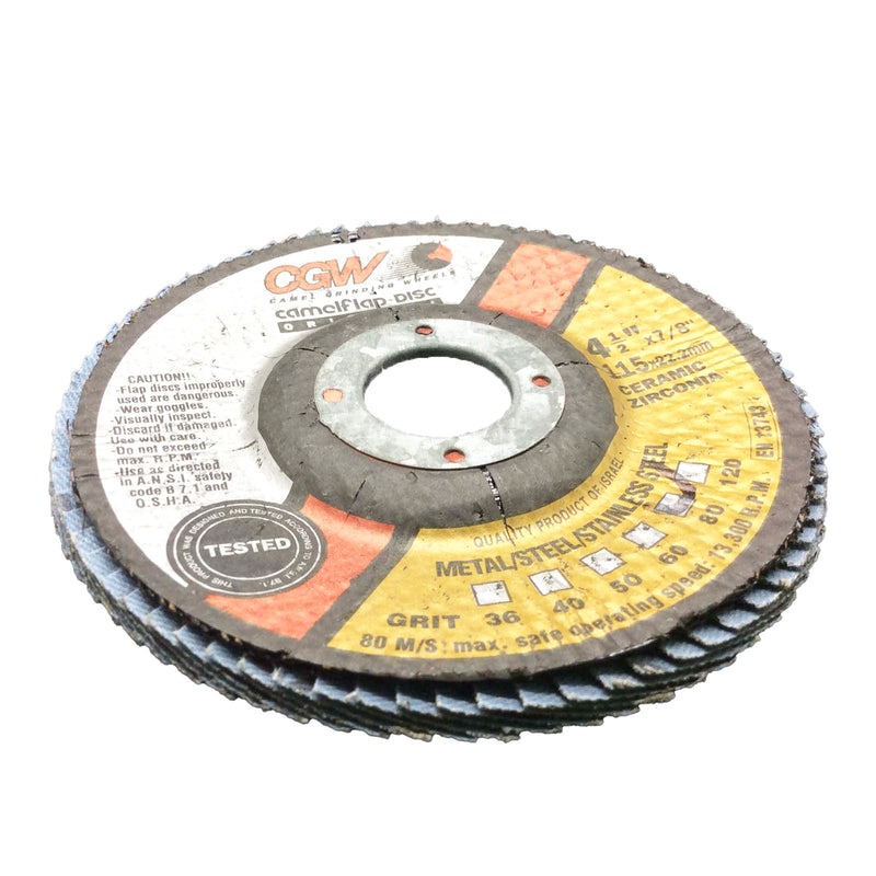 CGW Camel Flap Disc Ceramic Zirconia 80-Grit 115x22.2mm