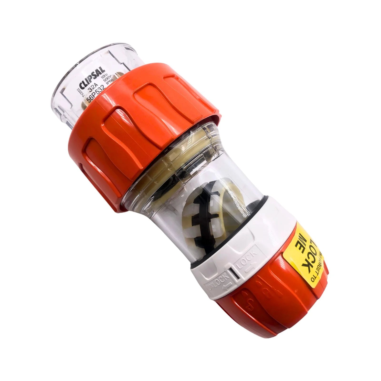Clipsal Weatherproof Outlet Plug 5 Pin Round 500V 32A IP66 Orange 56P532