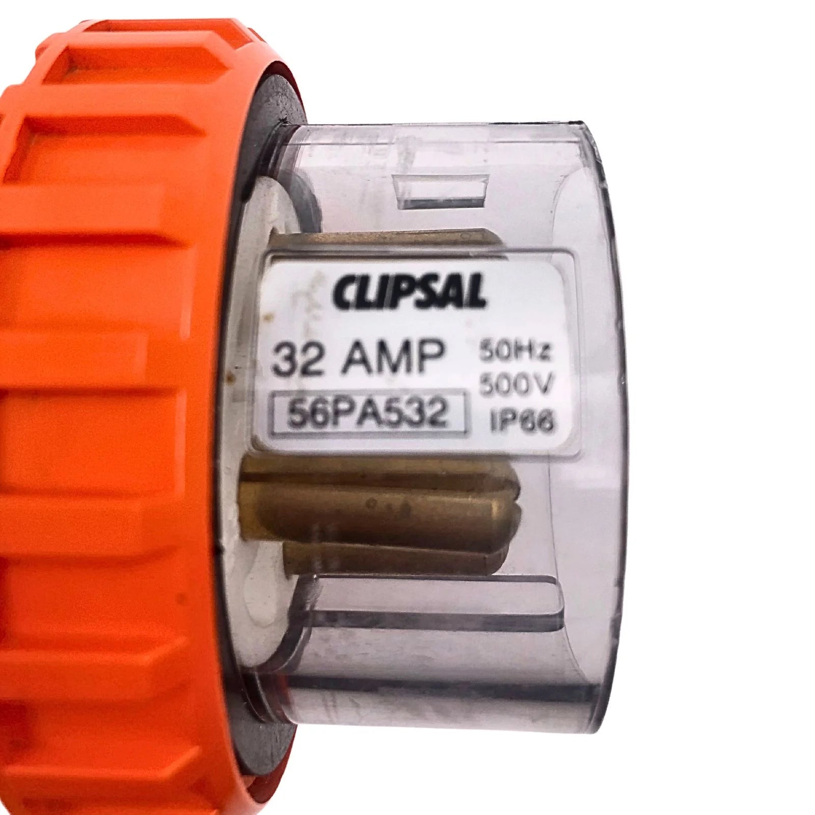 Clipsal Weatherproof Extension Cord Plug Socket Angled 32A 5 Pin Orange 56PA532