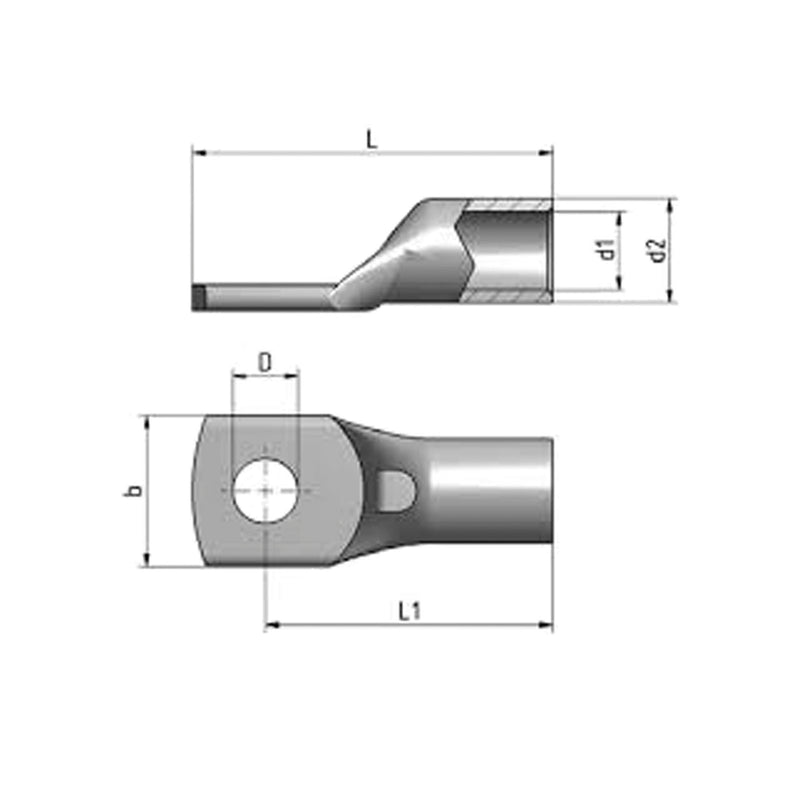 Cable Lug Copper 70mm Long 37/2.25 MT150-M10