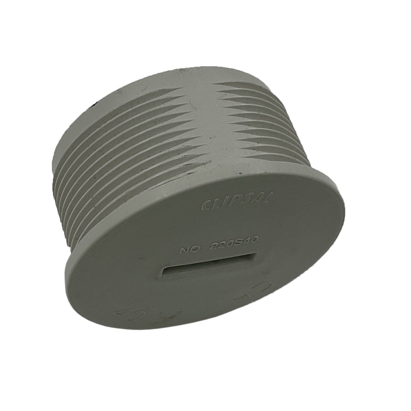 Clipsal Conduit Entry Plug Screwed 40mm Gray 220S40