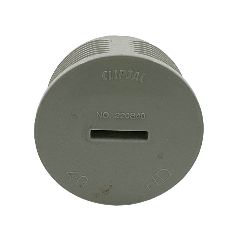 Clipsal Conduit Entry Plug Screwed 40mm Gray 220S40