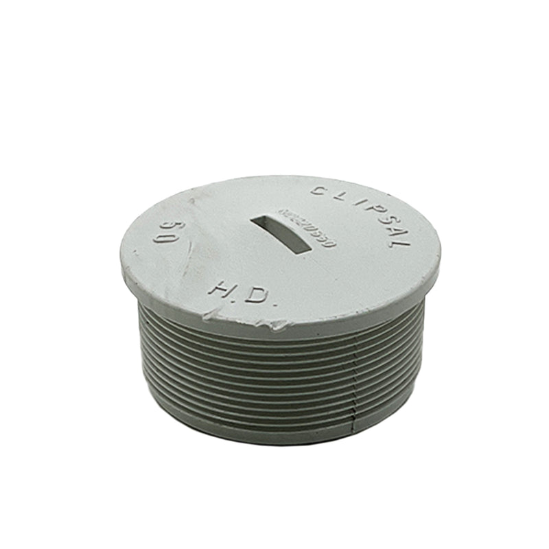 Clipsal Conduit Plug Screwed 50mm PVC Gray 220S50