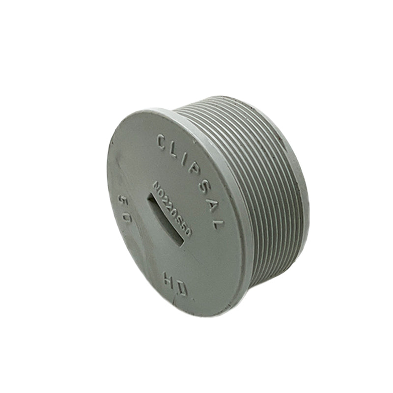 Clipsal Conduit Plug Screwed 50mm PVC Gray 220S50