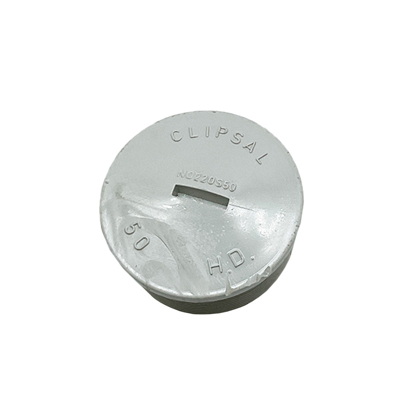 Clipsal Conduit Plug Screwed 50mm PVC Gray 220S50