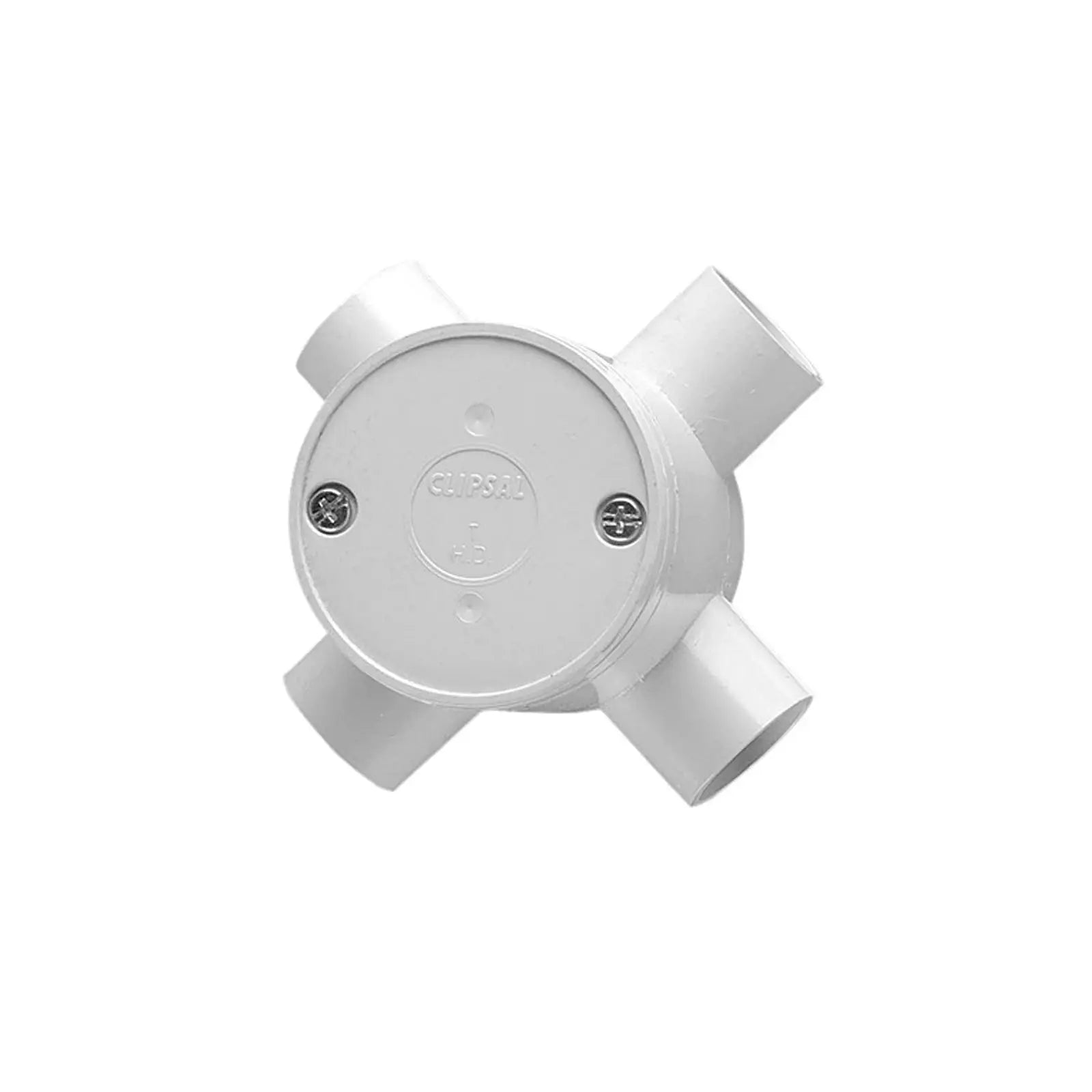 Conduit Round Junction Box Deep 4 Way 25mm PVC Gray 240/25/4D