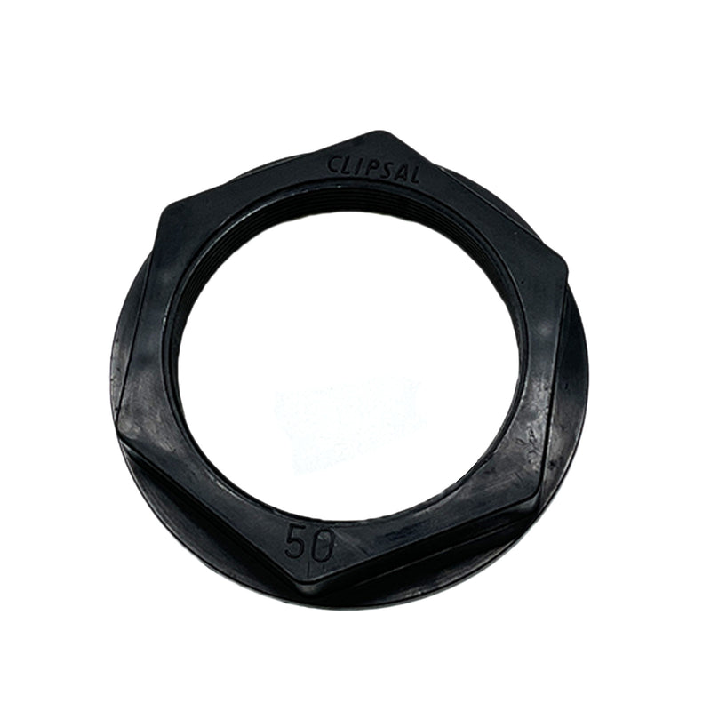 Clipsal Conduit Hexagonal Lock Nut 50mm Nylon Black 259/50