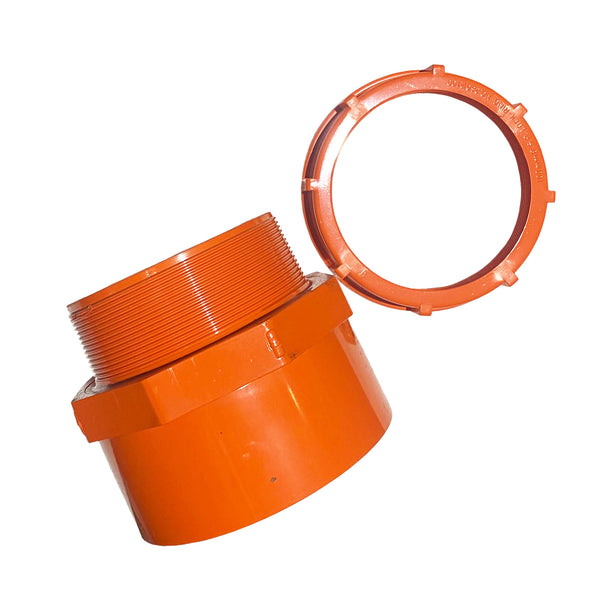 Clipsal Pressure Pipe Adaptor With Lock Ring Orange 263P100