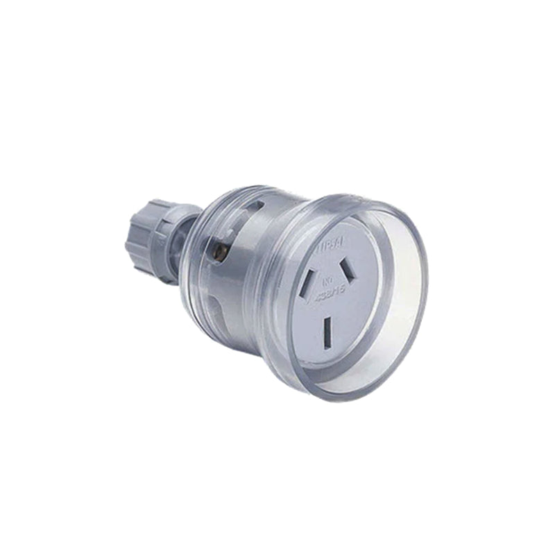 Clipsal Extension Cord Socket Plug 250VAC 10A 3 Pin Flat Transparent 438XHD