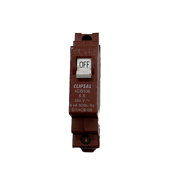 Clipsal Miniature Circuit Breaker 1 Pole 6A 8kA 240V 4CB106