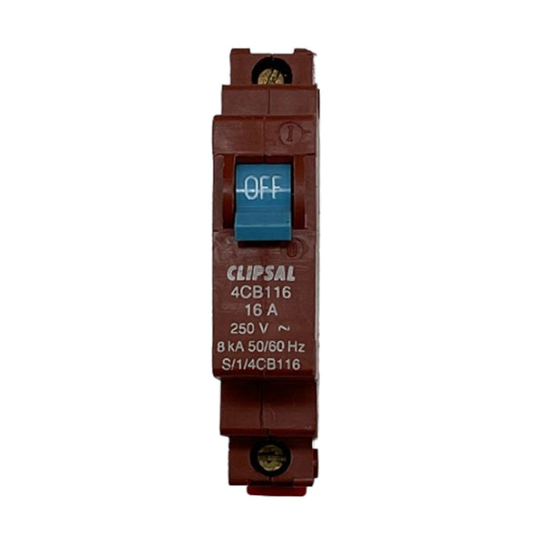 Clipsal Miniature Circuit Breaker 1 Pole 16A 8KA 240V 4CB116