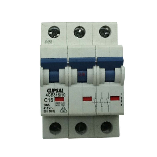Clipsal Miniature Circuit Breaker 3 Pole 16A 10kA 415V 4CB316/10