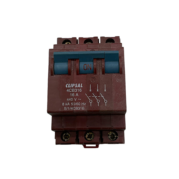 Clipsal Miniature Circuit Breaker 3 Pole 16A 8kA 4CB316/8