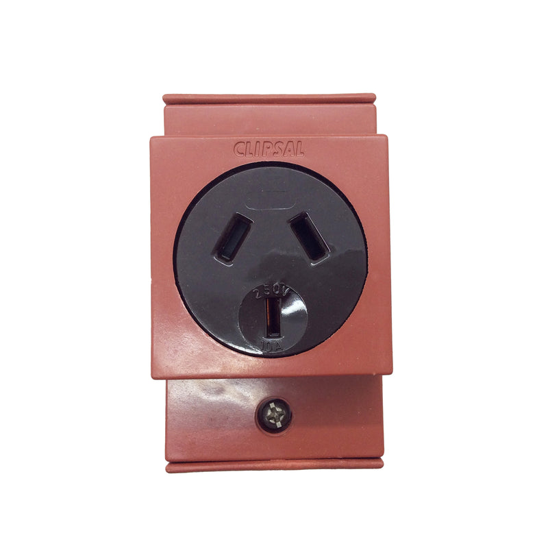 Clipsal Socket Outlet Single Pole 250V 10A 3 Pin 4SO10