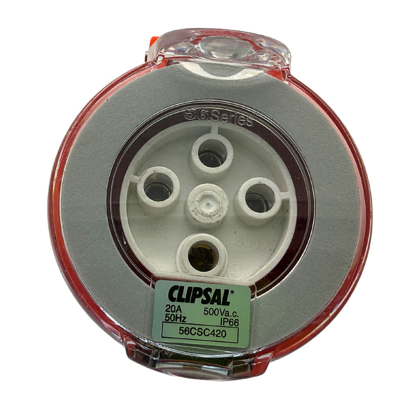 Clipsal Cord Extension Socket 4 Round Pin 500V 20A 56CSC420