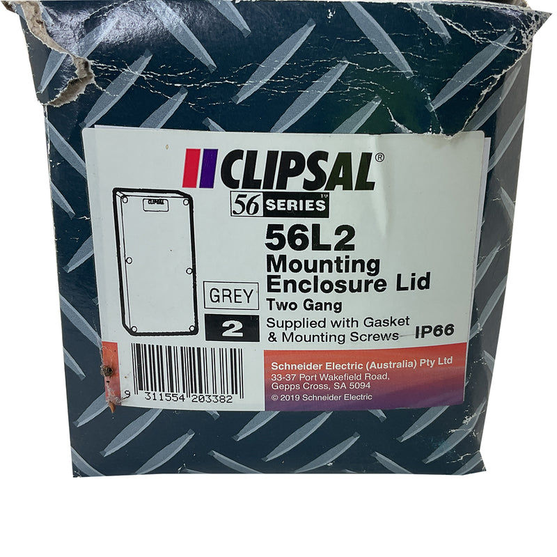 Clipsal 56 Series Enclosure Lid 2 Gang Grey 56L2 Box of 2