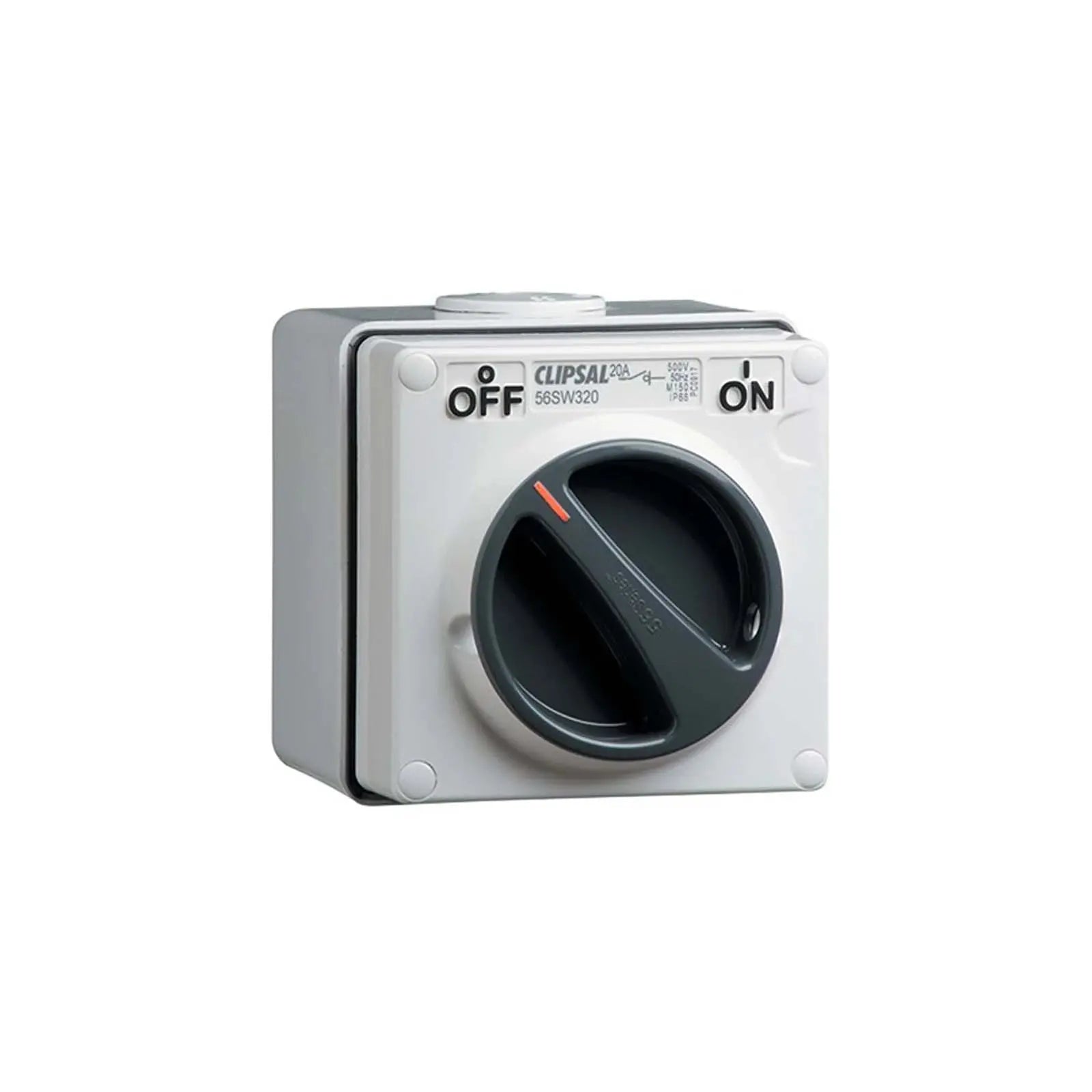 Surface Switch Clipsal Weatherproof ON/OFF 500V 20A 3 Pole 56SW320
