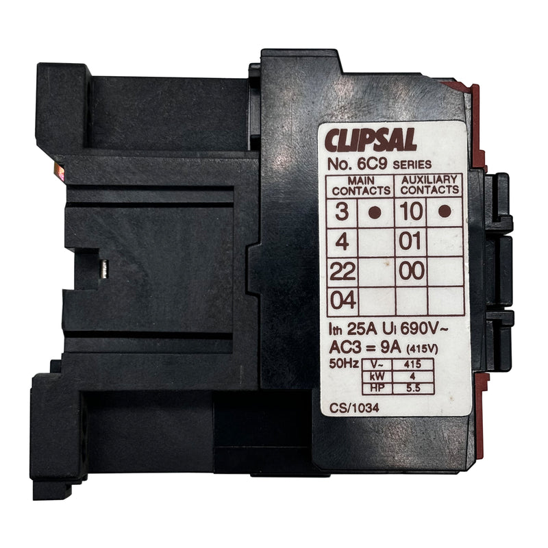 Clipsal Contactor 69C Series 3-Pole 50Hz 240V Coil 6C9/10