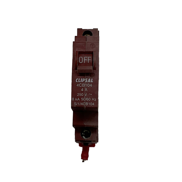 Clipsal Miniature Circuit Breaker 1 Pole 4A 8KA 240V C4 4CB104