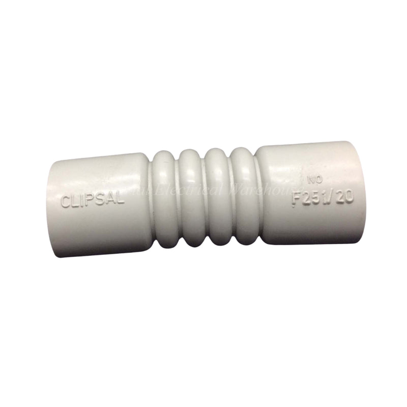 Clipsal Conduit Coupling Expansion Flexible 20mm PVC Gray F251/20