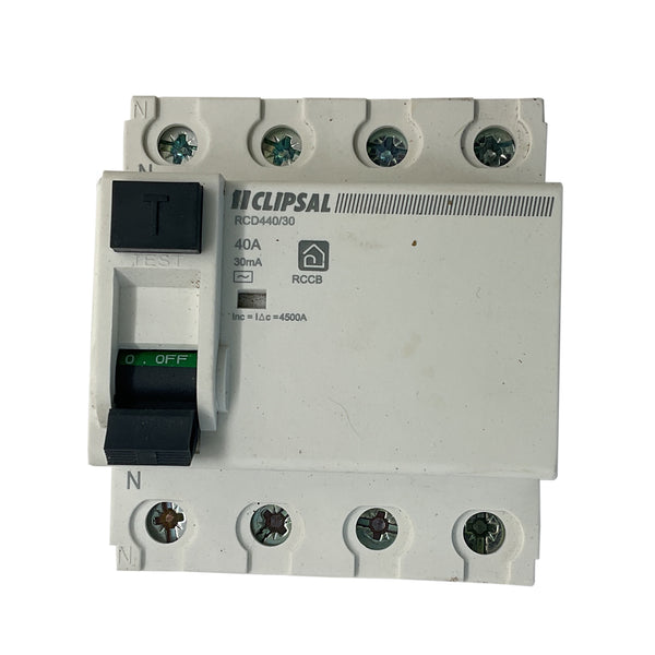 Clipsal Residual Current Circuit Breaker 4-Module 4-Pole 40A 30mA 3ka RCD440/30