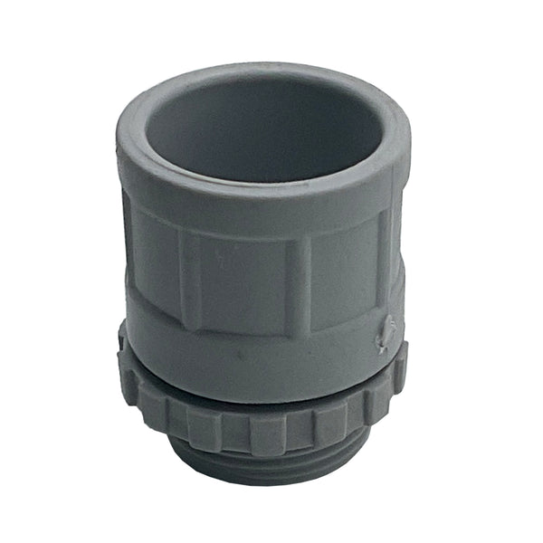 Conduit Locknut Screwed Adaptor Plain To Threaded 25mm PVC Grey