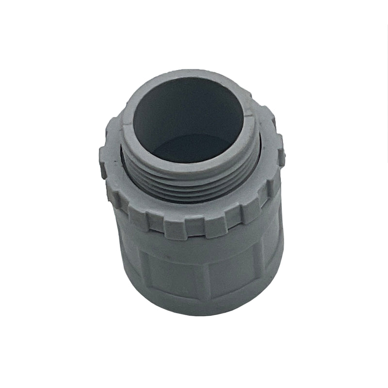 Conduit Locknut Screwed Adaptor Plain To Threaded 25mm PVC Grey