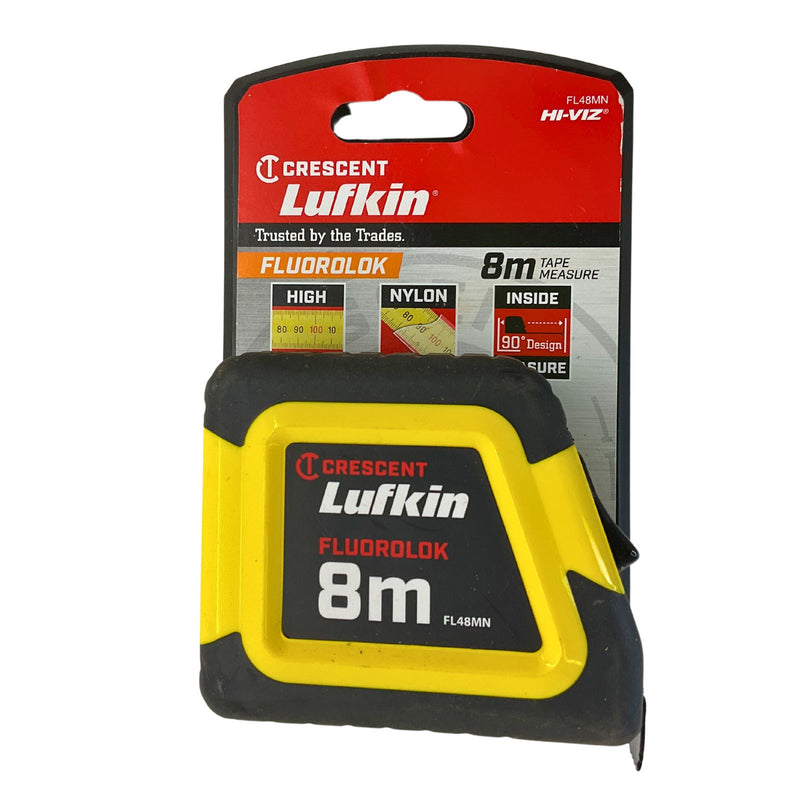 Crescent Lufkin Fluorolok Tape Measure 8m x 25mm FL48MN