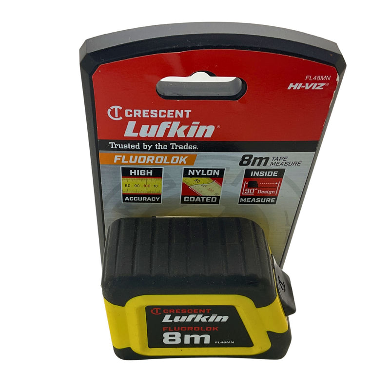 Crescent Lufkin Fluorolok Tape Measure 8m x 25mm FL48MN