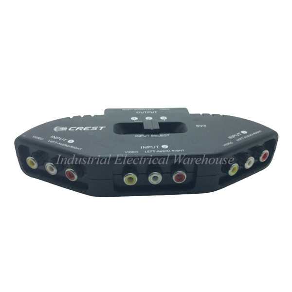 Crest 3-Way Input / Output Device for Audio Video Switch Box SV3
