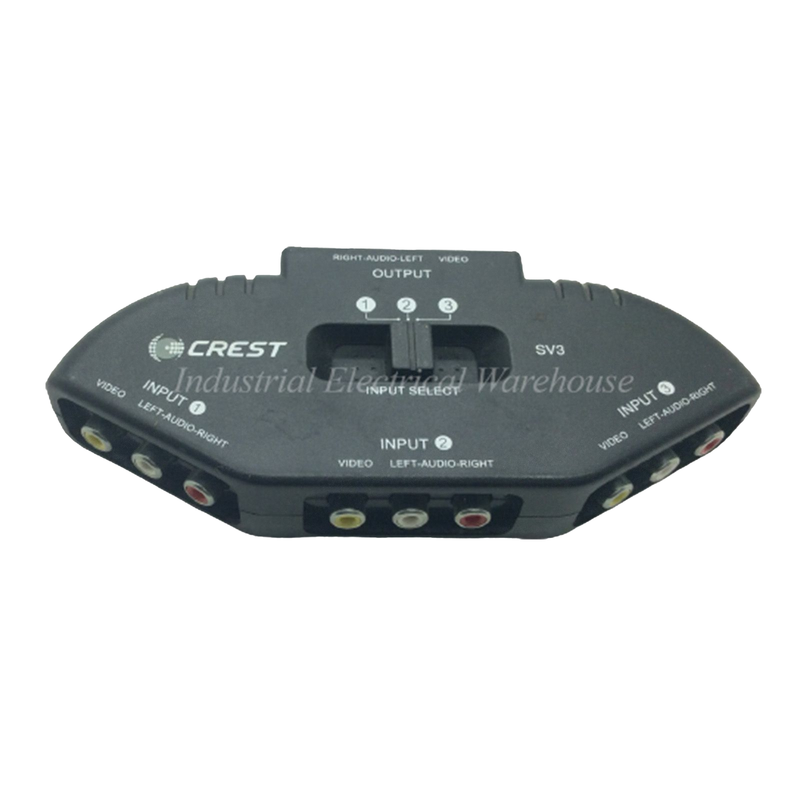 Crest 3-Way Input / Output Device for Audio Video Switch Box SV3