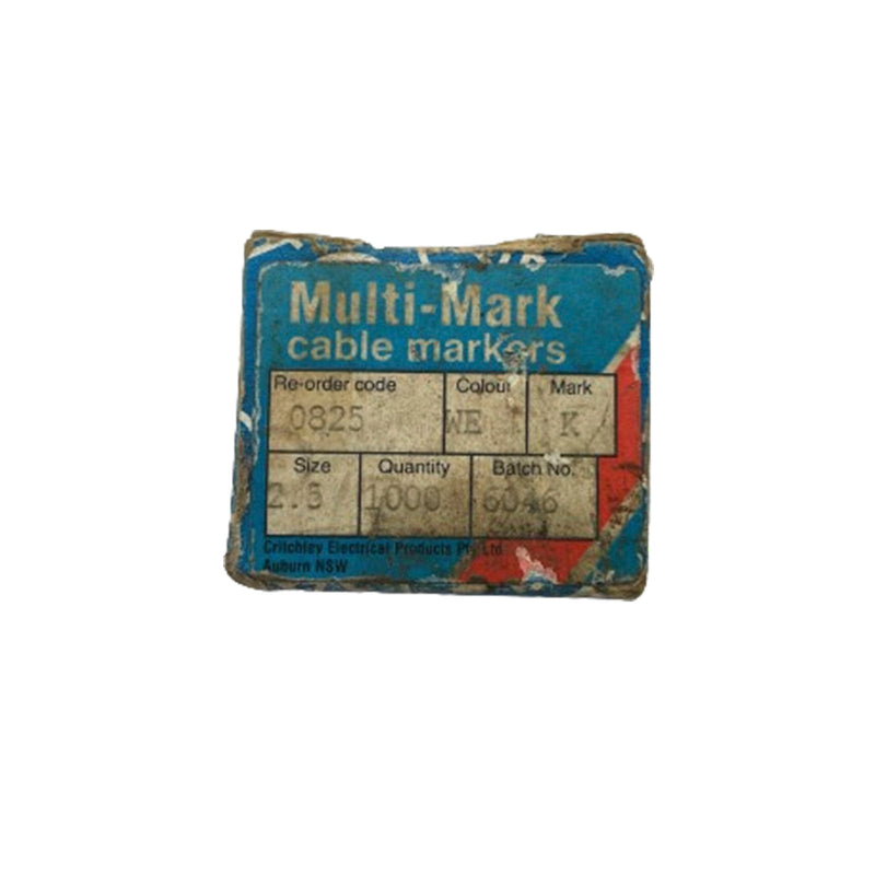 Critchley MultiMark Kit Cable Marker Label Mark K Size 2.5mm 0825