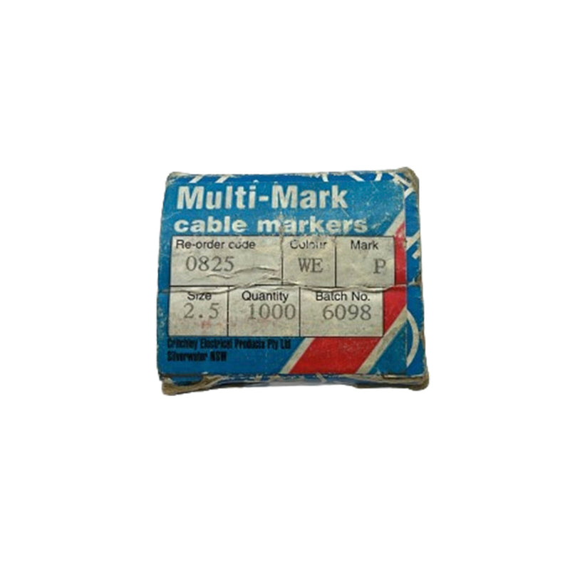 Critchley MultiMark Kit Cable Marker Label Mark P Size 2.5mm 0825