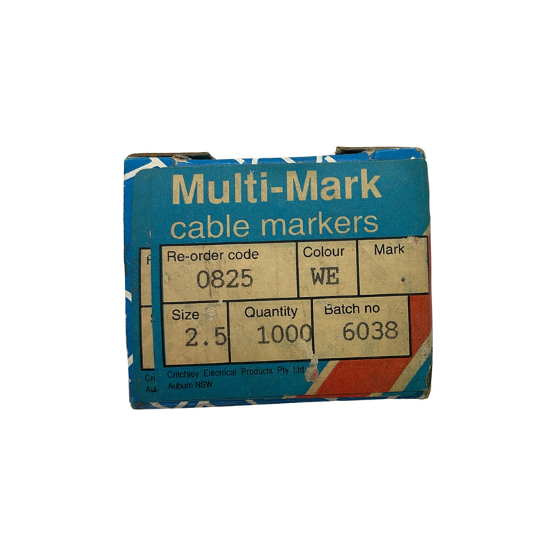 Critchley MultiMark Kit Cable Marker Label Mark . Size 2.5mm 0825