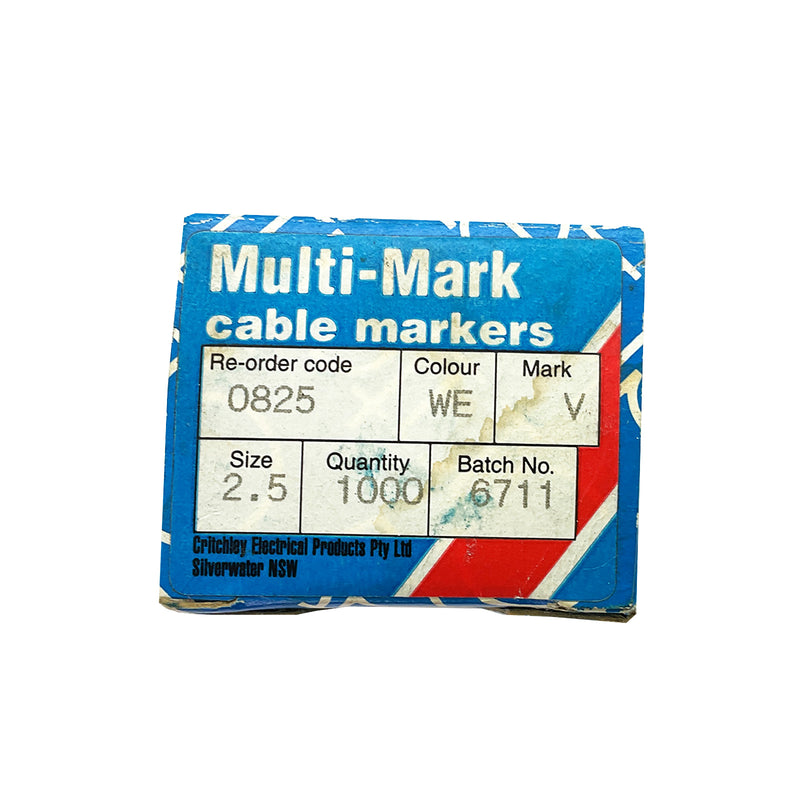 Critchley MultiMark Kit Cable Marker Label Mark V Size 2.5mm 0825