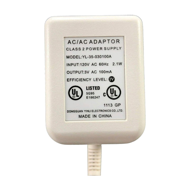 Dongguan Yinli Power Supply Adapter 3V AC ~ 100mA 2-Pin YL-35-030100A