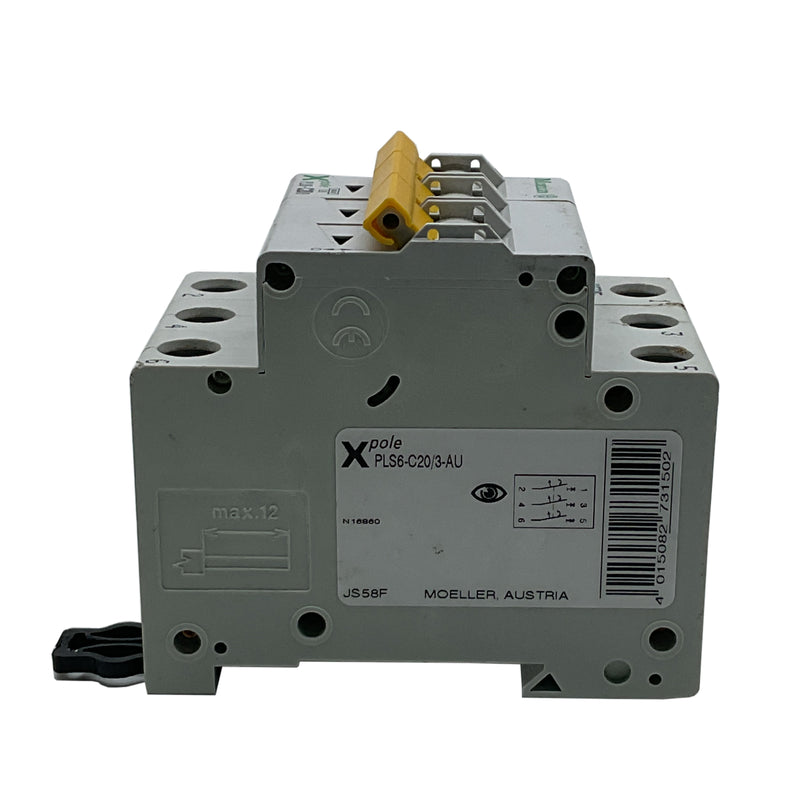 Eaton Circuit Breaker 3-Pole 400V AC 20A PLS6-C20/3-AU