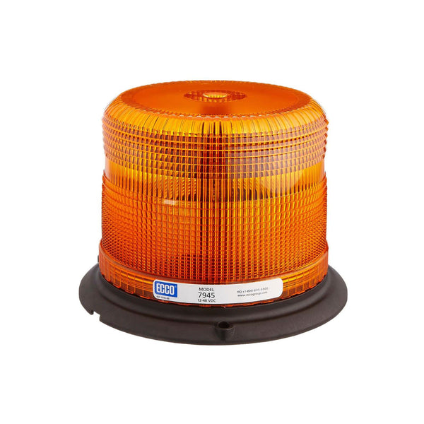Ecco Beacon Dome Warning Lights 3-Bolt Pulse 2 2.5A 12-48VDC Amber 7945A