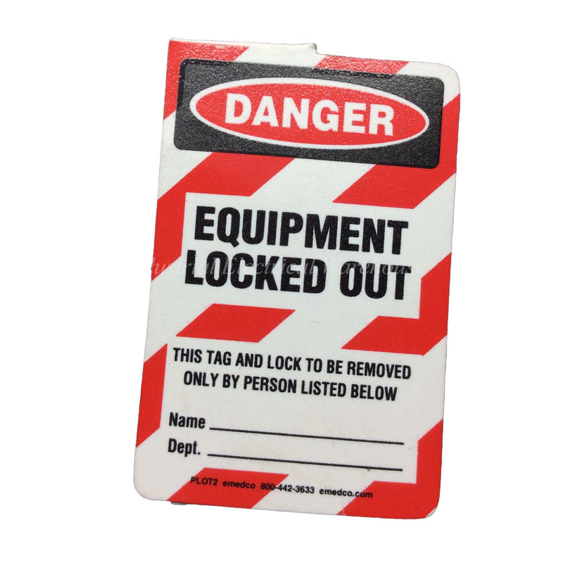 Emedco Danger Equipment Locked Out Padlock Tag 3"H x 2"W PLOT2