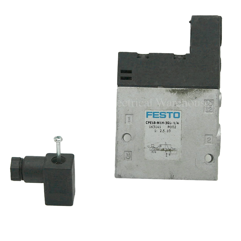 Festo Solenoid Valve 2.5-10 Bar 24VDC IP65 163141 CPE18-M1H-3GL-¼