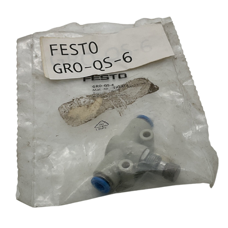 Festo Flow Control Valve 0-10bar 193973 GRO-QS-6
