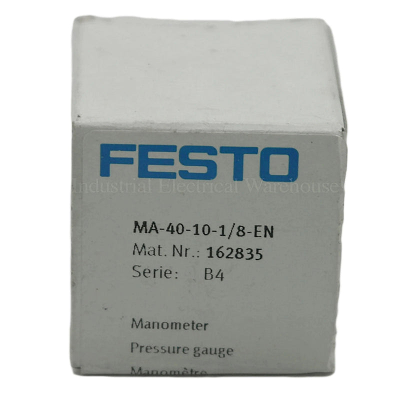 Manómetro Festo 0 a 10bar R1/8 IP43 162835 MA-40-10-1/8-ES